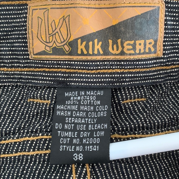 Kik Wear Men’s Black Striped Denim Jeans Size 38 - Picture 9 of 10